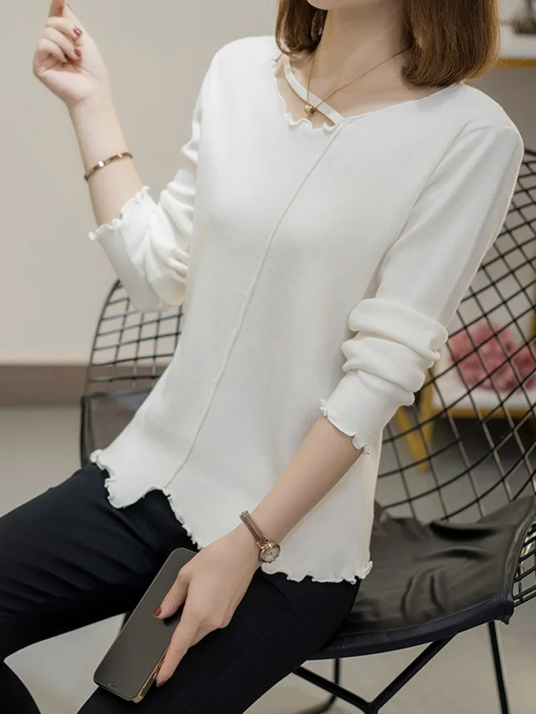 2022 Autumn New Large Clothing Women Fashion Loose Pullovers Sweater White Black Jumpers Simple Design Bottoming Knitted Tops
2022 Autumn New Large Clothing Women Fashion Loose Pullovers Sweater White Black Jumpers Simple Design Bottoming Knitted Tops