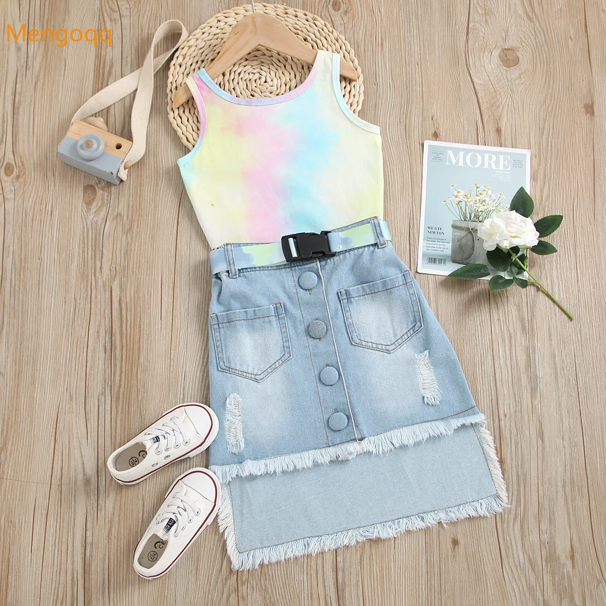 Fashion Kids Baby Girls Summer Tie-dyed Top Vest Denim Buttons Tassel Skirts Belt Toddler Children Clothes Set 2pcs 18M-6Y
Fashion Kids Baby Girls Summer Tie-dyed Top Vest Denim Buttons Tassel Skirts Belt Toddler Children Clothes Set 2pcs 18M-6Y