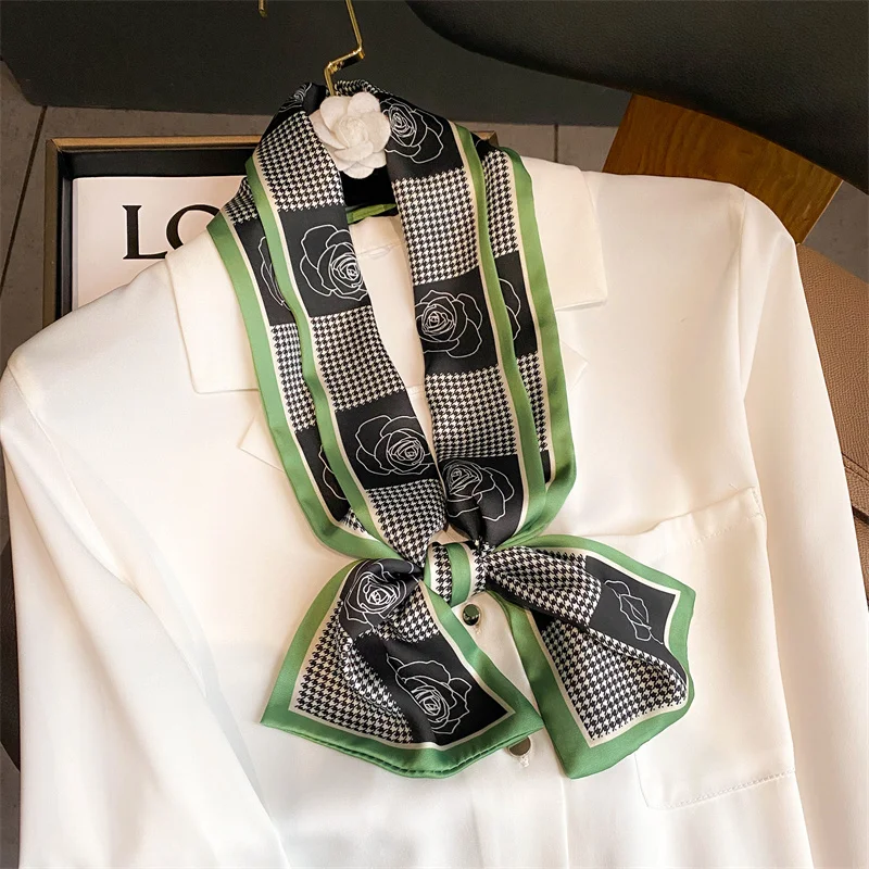 110*13cm Silk Satin Scarf Women Popular Skinny Headband Neck Tie Female Hair Hand Bag Wirst Foulard Bandana Scarves Echarpe 2022
110*13cm Silk Satin Scarf Women Popular Skinny Headband Neck Tie Female Hair Hand Bag Wirst Foulard Bandana Scarves Echarpe 2022