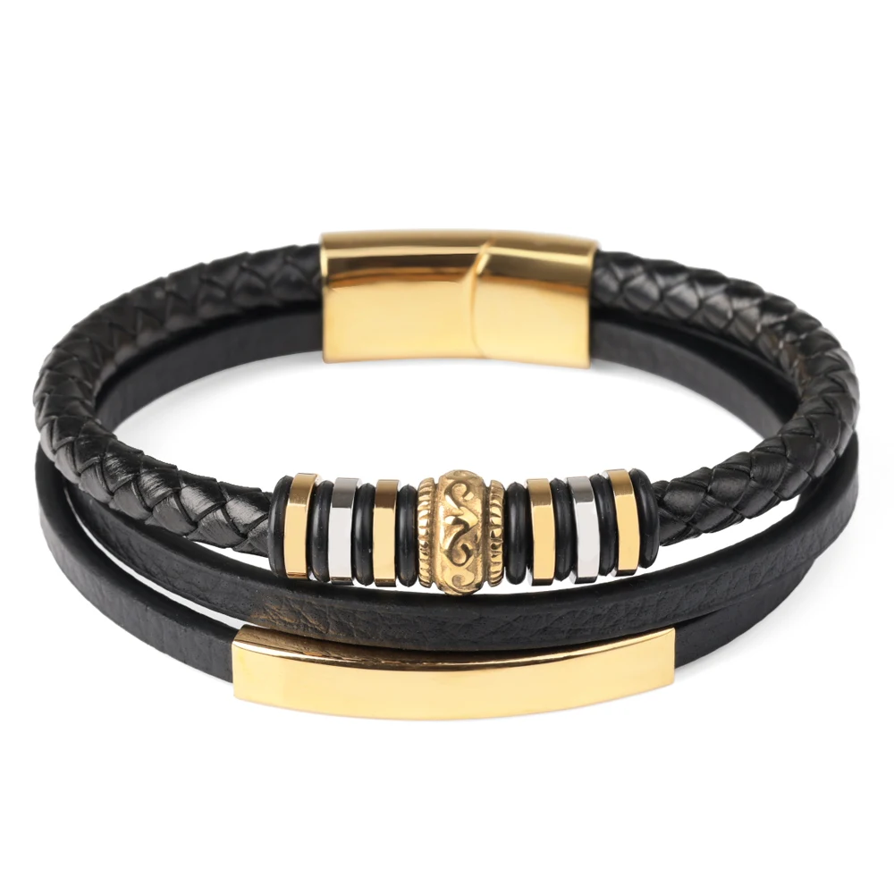 Multilayer Leather Men Bracelet Bracelet High Quality Stainless Steel Magnetic Clasp Charm Bracelet For Male Accessories Jewelry
Multilayer Leather Men Bracelet Bracelet High Quality Stainless Steel Magnetic Clasp Charm Bracelet For Male Accessories Jewelry