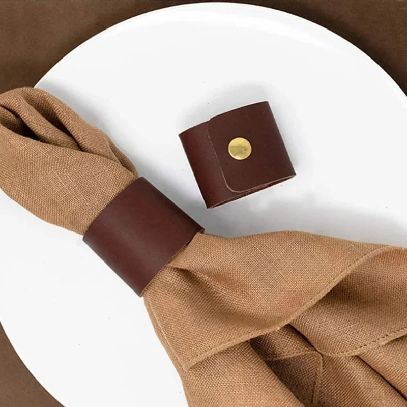 1Pc Leather Napkin Rings Table Decor Napkin Holder Handmade for Home Table Wedding Dinner Party Valentine Christmas Tableware
1Pc Leather Napkin Rings Table Decor Napkin Holder Handmade for Home Table Wedding Dinner Party Valentine Christmas Tableware