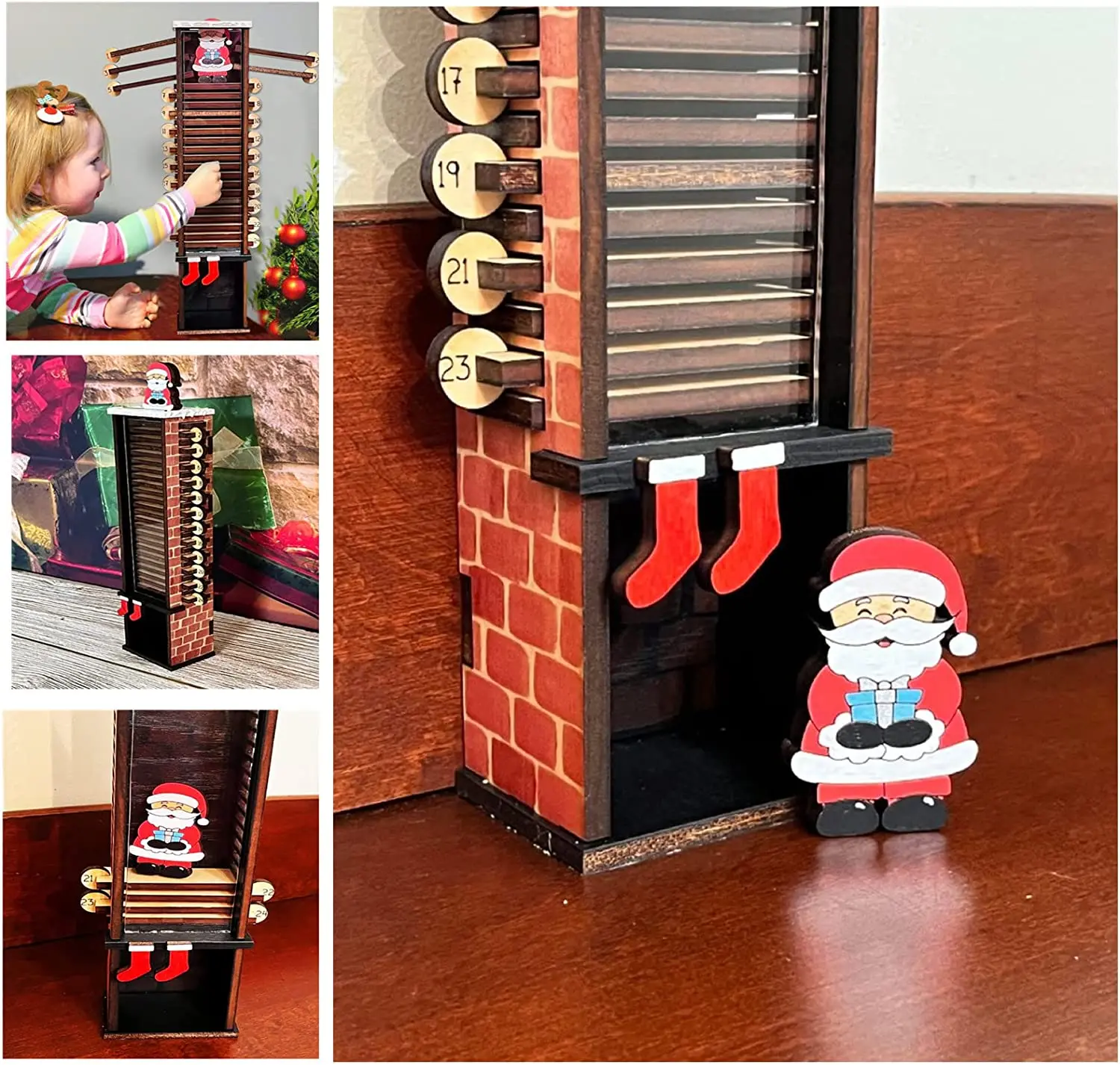 Деревянный календарь для детей с рождественскими мотивами, 2022, забавный Санта-Клаус, нижний дымовой отсчет, домашний фон для Рождества 
Деревянный календарь для детей с рождественскими мотивами, 2022, забавный Санта-Клаус, нижний дымовой отсчет, домашний фон для Рождества
