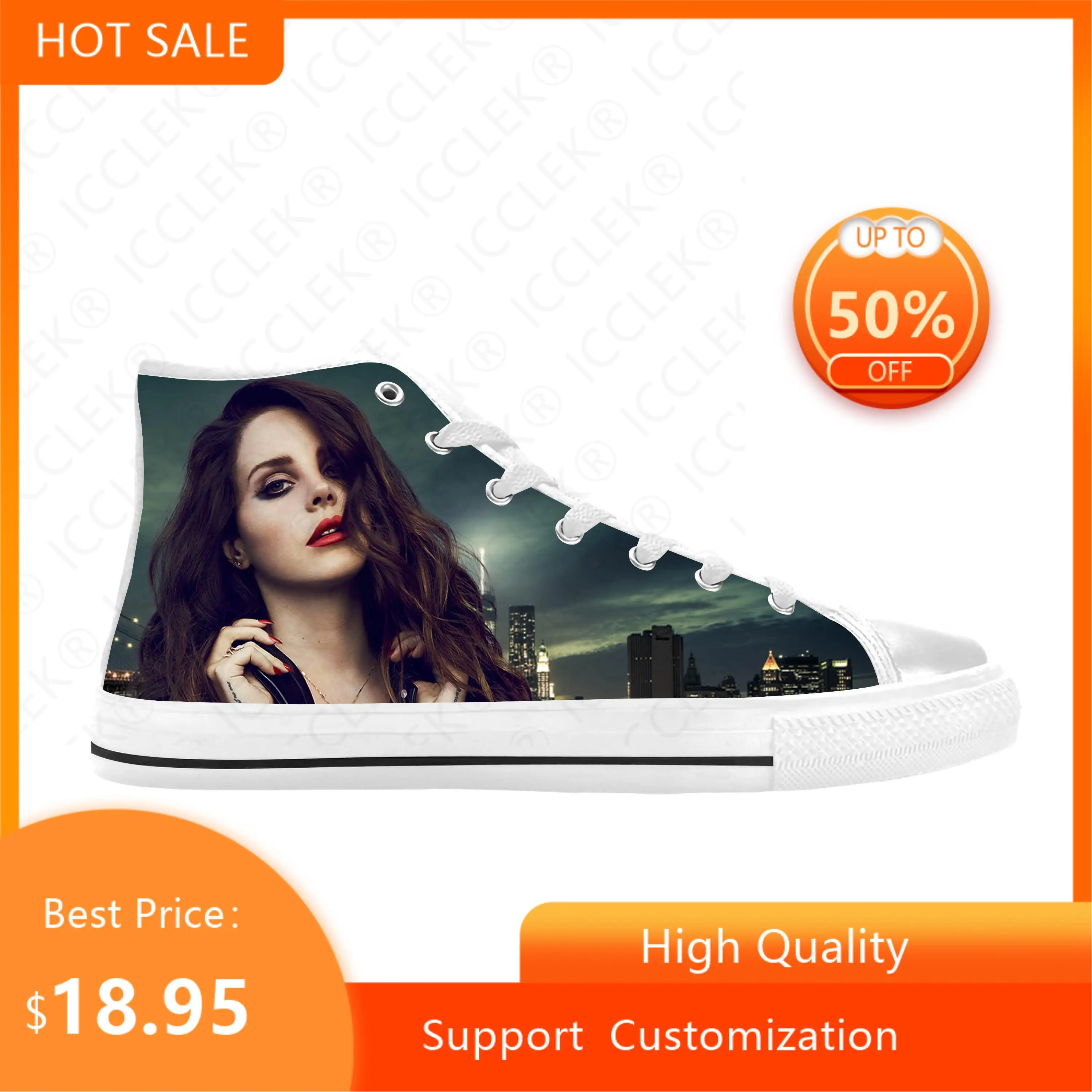 Lana Del Rey Pop Singer Music Born to Die Fashion Casual Cloth Shoes High Top Comfortable Breathable 3D Print Men Women Sneakers
Lana Del Rey Pop Singer Music Born to Die Fashion Casual Cloth Shoes High Top Comfortable Breathable 3D Print Men Women Sneakers