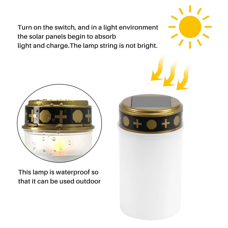White Grave Candle for Cemetery Grave Solar Lights with Lighting LED Grave Light 1Pcs
White Grave Candle for Cemetery Grave Solar Lights with Lighting LED Grave Light 1Pcs