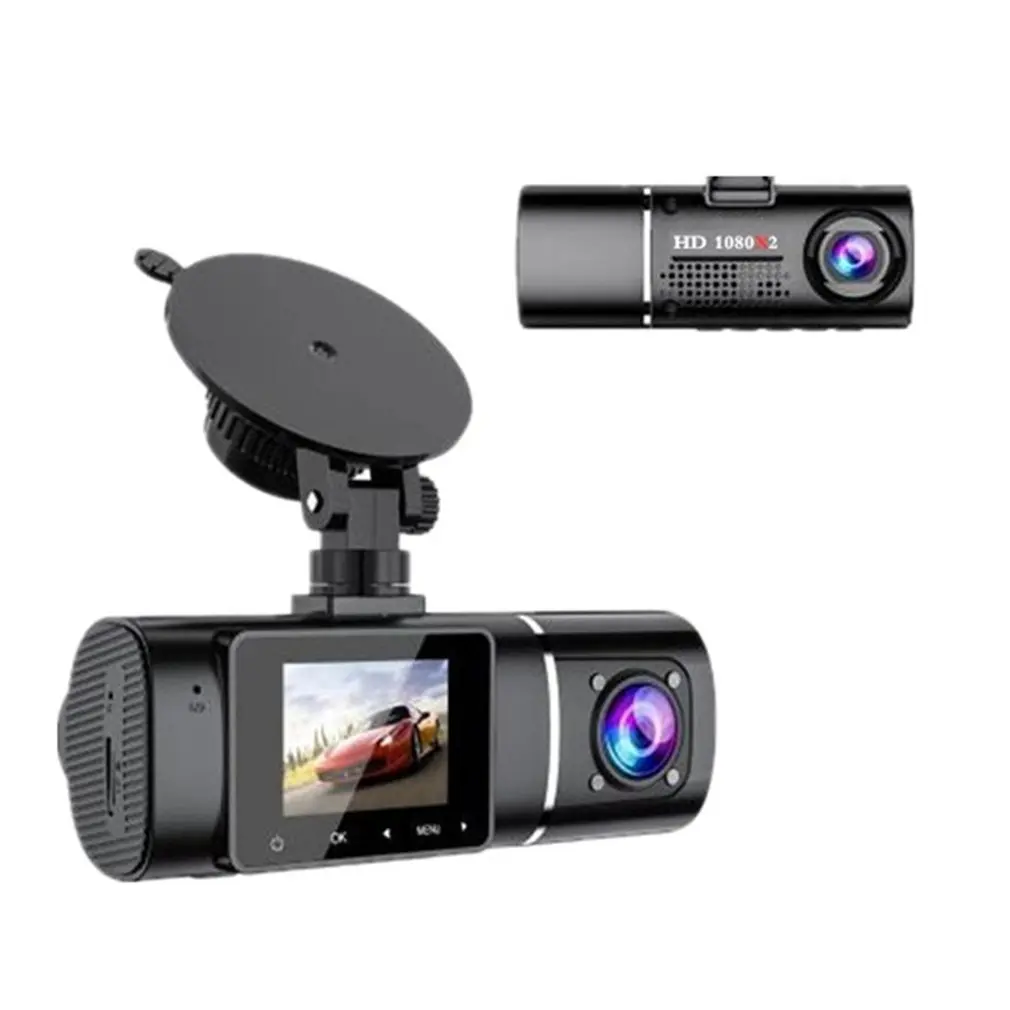 

Dual Lens Car Dash Cam Dvr Registrator Full HD Video Recorder Front and Inside Cabin Camera Multi-function Driving Recorder