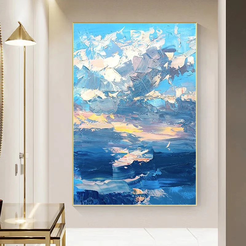 Art Oil Paintings Handmade On Canvas Blue Sky Sea Abstract Artwork Texture Palette Knife Oil Paintings Modern Wall Home Decor
Art Oil Paintings Handmade On Canvas Blue Sky Sea Abstract Artwork Texture Palette Knife Oil Paintings Modern Wall Home Decor