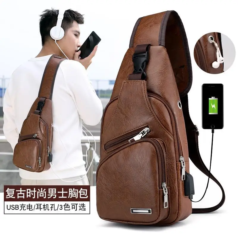 Multifunction Men Chest Bag PU Casual Earphone USB Shoulder Bag Leather Texture Messengers Soft Bag Sports Short Trip Travel Bag
Multifunction Men Chest Bag PU Casual Earphone USB Shoulder Bag Leather Texture Messengers Soft Bag Sports Short Trip Travel Bag