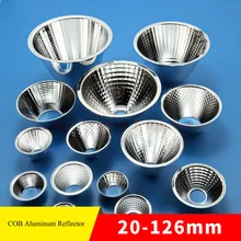 Optical LED Aluminium Reflector Cup for COB Lamp Bead 20-126mm 15-120 Degree Lampshade Replacement Reflective Bowl for DIY Light