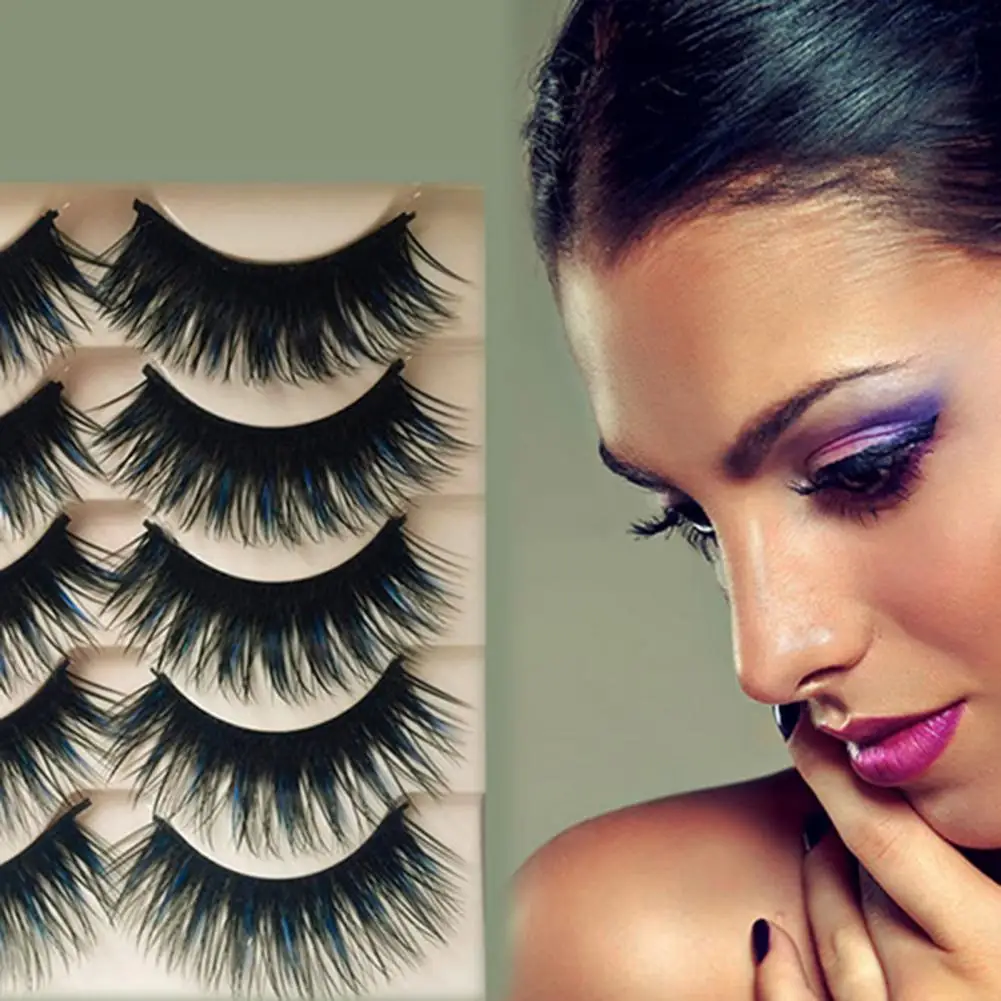 5 Pairs False Lashes Women Long Thick Artificial Lashes Blue Black False Eyelashes Fake Cross Eye Lashes for Makeup Studio
5 Pairs False Lashes Women Long Thick Artificial Lashes Blue Black False Eyelashes Fake Cross Eye Lashes for Makeup Studio