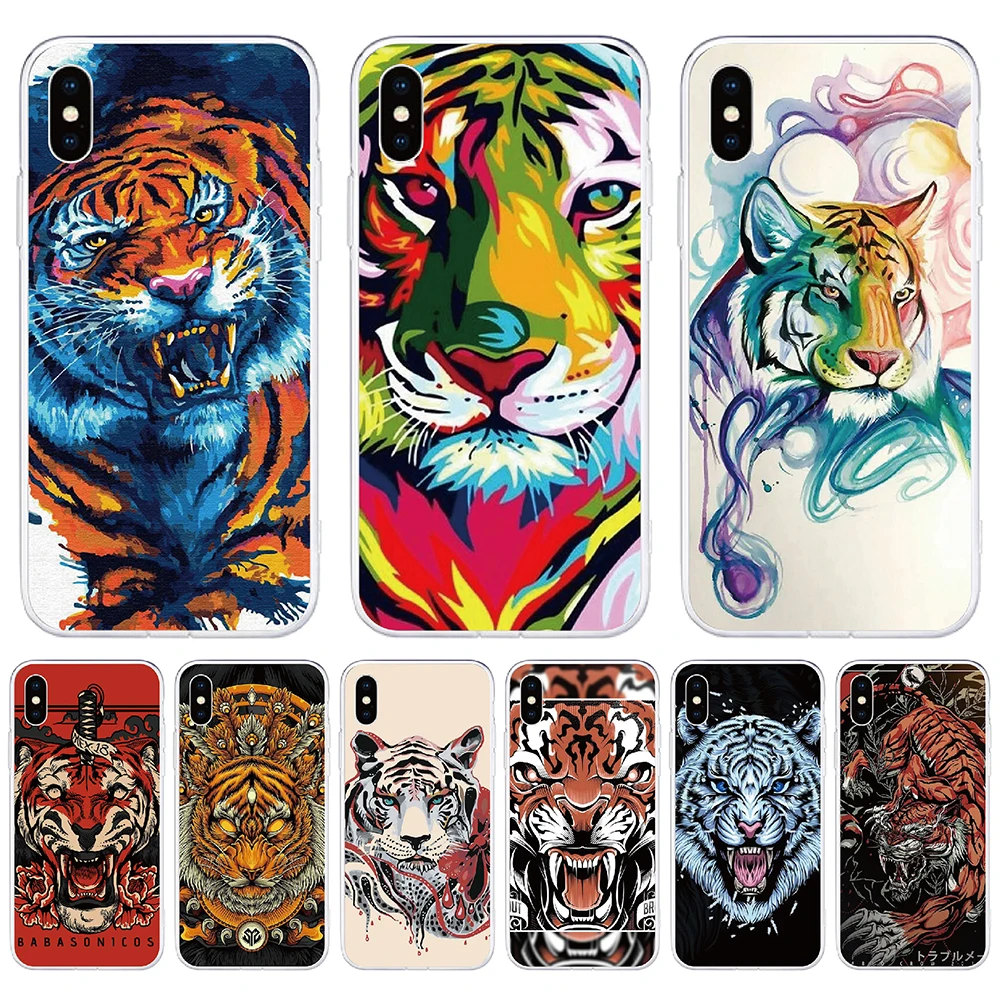 

Phone Case For Blackview A80 A70 A60 A7 BV9600 BV9900 BV6300 BV5500 BV6900 Pro Soft TPU Anime Tiger Back Cover Case