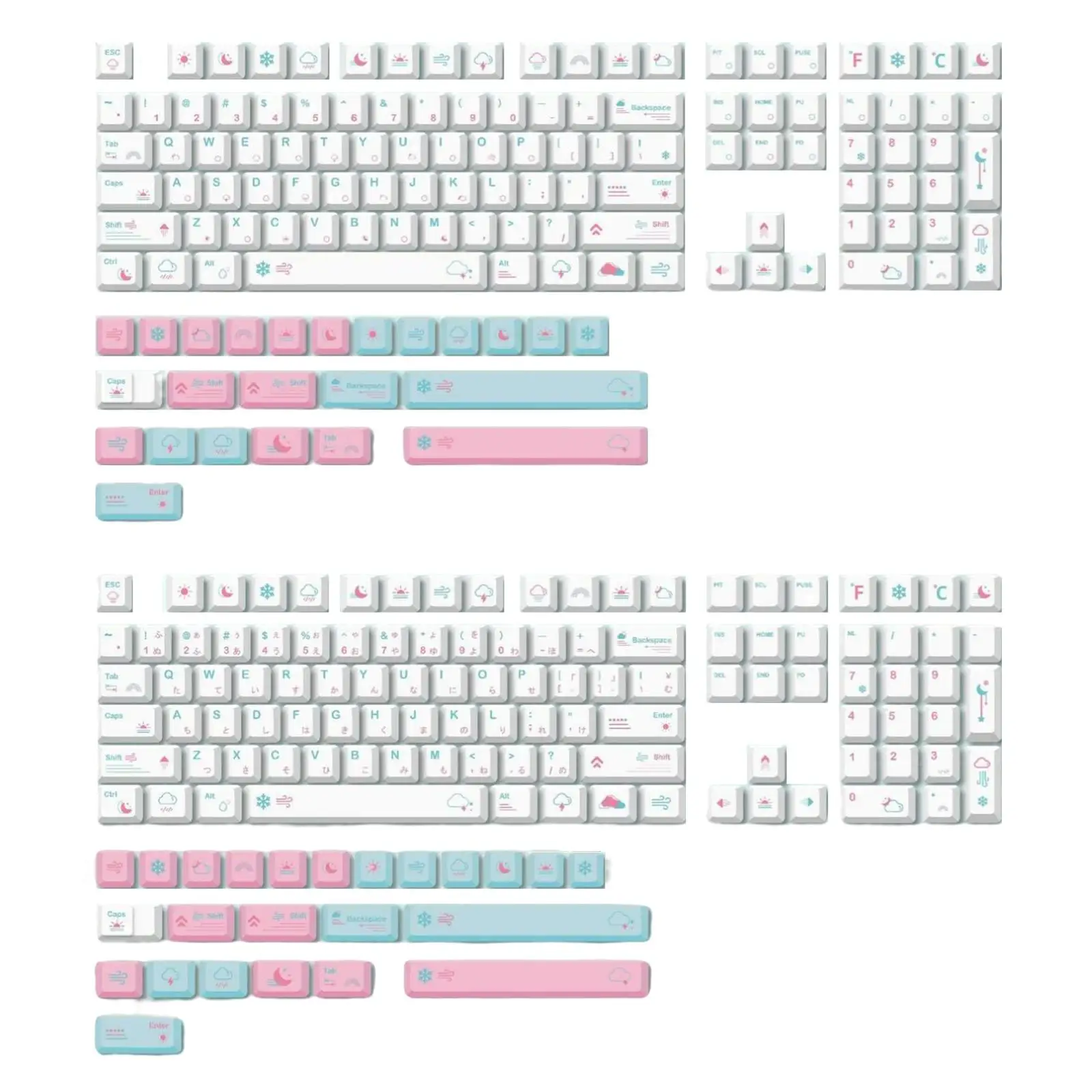 132 Keys Keycaps Xda Profile PBT Weather Theme for Mechanical Keyboards 61 Keycaps Replacement Durable Easy to Install
132 Keys Keycaps Xda Profile PBT Weather Theme for Mechanical Keyboards 61 Keycaps Replacement Durable Easy to Install