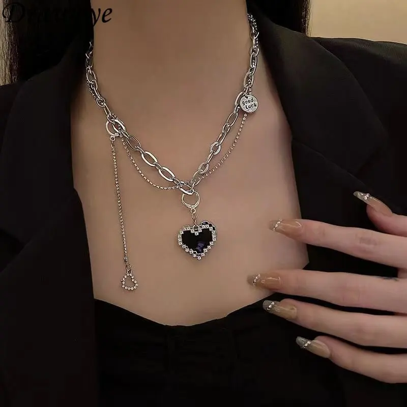 Draweye Y2k Fashion Jewelry for Women Zirconia Hiphop Heart Pendant Necklaces Metal Vintage Chokers Sweater Chains Patchwork
Draweye Y2k Fashion Jewelry for Women Zirconia Hiphop Heart Pendant Necklaces Metal Vintage Chokers Sweater Chains Patchwork