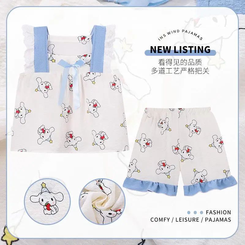 Пижамный комплект Sanrio Kawaii Мультфильм Аниме Cinnamoroll Pachacco детский жилет с коротким рукавом шорты пижамный комплект домашняя одежда
Пижамный комплект Sanrio Kawaii Мультфильм Аниме Cinnamoroll Pachacco детский жилет с коротким рукавом шорты пижамный комплект домашняя одежда