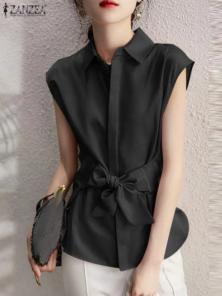 ZANZEA Fashion Lapel Collar Sleeveless Tank Tops 2023 Summer Women Solid Shirt Vintage Holiday Belted Blouse Korean Casual Tunic
ZANZEA Fashion Lapel Collar Sleeveless Tank Tops 2023 Summer Women Solid Shirt Vintage Holiday Belted Blouse Korean Casual Tunic