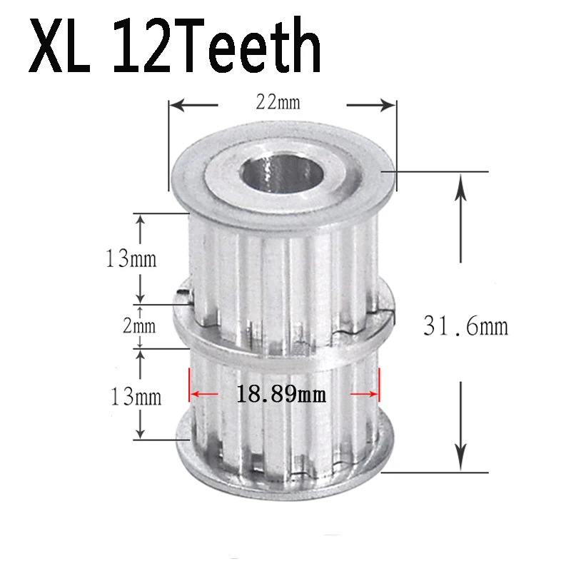 XL 12 Teeth 1:1 Multiple Wheel Double Head Timing Pulley Double Row Combination Pulleys Aluminum Combined Synchronous Wheel Gear
XL 12 Teeth 1:1 Multiple Wheel Double Head Timing Pulley Double Row Combination Pulleys Aluminum Combined Synchronous Wheel Gear