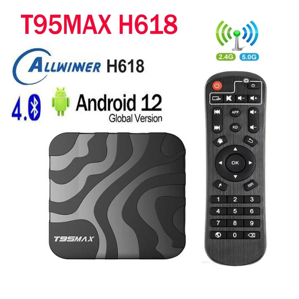 

20PCS Android 12 TV BOX T95 Max Allwinner H618 Quad Core 6K Ultra HD 2.4G/5G Dual Wifi 1GB 8GB 2GB 4GB 32GB BT4.0 Media Player