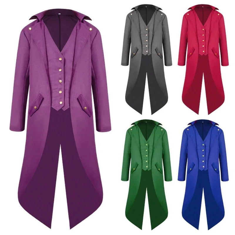 Mandylandy Medieval Cosplay Gothic Clothing Men's Long Coat Punk Retro Tuxedo Fake Two-piece Cosplay Long Sleeved Jacket Outwear
Mandylandy Medieval Cosplay Gothic Clothing Men's Long Coat Punk Retro Tuxedo Fake Two-piece Cosplay Long Sleeved Jacket Outwear