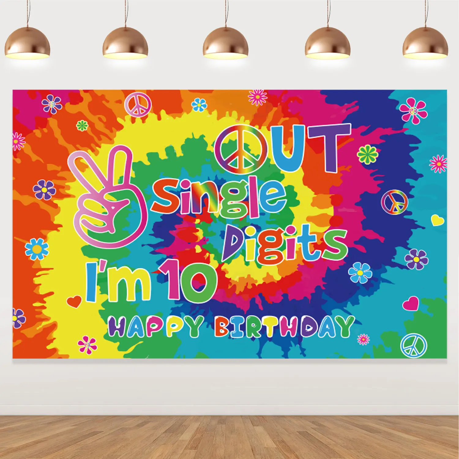 Tie Dye Theme 10th Birthday Decoration Out Single Digits I'm 10 Happy Birthday Colorful Backdrop Birthday Decorations for Kids
Tie Dye Theme 10th Birthday Decoration Out Single Digits I'm 10 Happy Birthday Colorful Backdrop Birthday Decorations for Kids