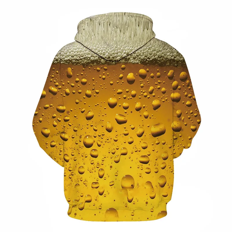 Beer 3D digital printing European and American men's spring and autumn hooded sweater
Beer 3D digital printing European and American men's spring and autumn hooded sweater