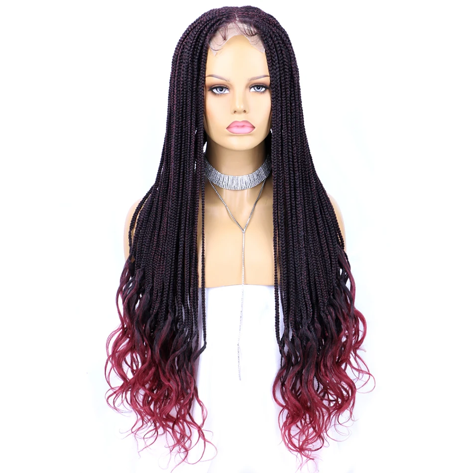 Braided Wigs for Black Women Long Box Braids Bohemian Curly End Lace Front Wig Synthetic Hair 4x4 Transparent Lace Closure Wig
Braided Wigs for Black Women Long Box Braids Bohemian Curly End Lace Front Wig Synthetic Hair 4x4 Transparent Lace Closure Wig
