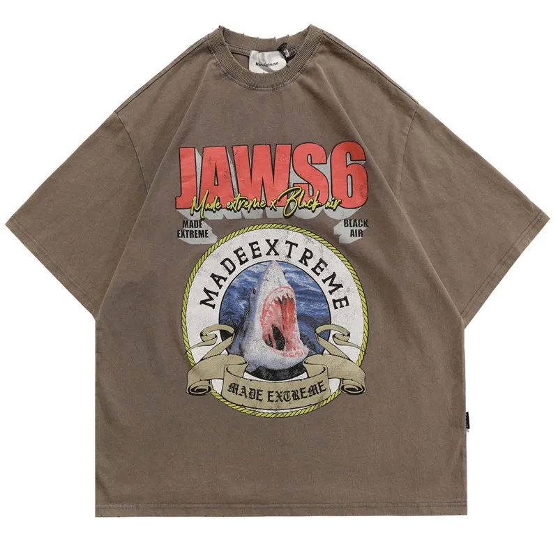 Hip Hop Streetwear Gothic TShirt Letter Graphic Shark Print T Shirts 2022 Summer Harajuku Vintage Washed Short Sleeve Tops Tees
Hip Hop Streetwear Gothic TShirt Letter Graphic Shark Print T Shirts 2022 Summer Harajuku Vintage Washed Short Sleeve Tops Tees