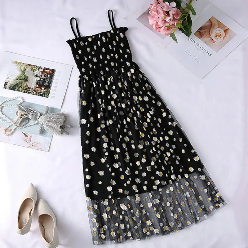Sleeveless Dress Women Defined Waist Mesh Floral Printing Dresses Womens Elegant Gentle Pleated Chic Ins Fashion Partywear New
Sleeveless Dress Women Defined Waist Mesh Floral Printing Dresses Womens Elegant Gentle Pleated Chic Ins Fashion Partywear New