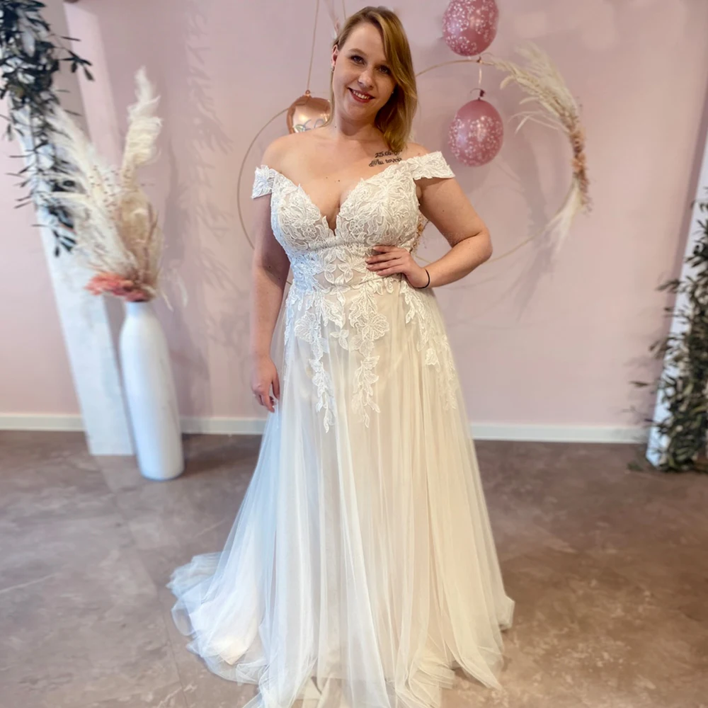 Ivory Wedding Dresses For Women 2022 A-Line Lace Applique Tulle Wedding Gowns Plus Size Elegant Bride Dress vestidos de novia
Ivory Wedding Dresses For Women 2022 A-Line Lace Applique Tulle Wedding Gowns Plus Size Elegant Bride Dress vestidos de novia