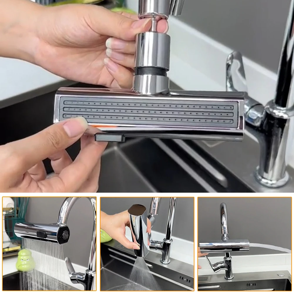 Universal Kitchen Waterfall Faucet Head Replacement 360 Degree Rotating Faucet Head 3 Spray Modes Water Tap Nozzle Extension
Universal Kitchen Waterfall Faucet Head Replacement 360 Degree Rotating Faucet Head 3 Spray Modes Water Tap Nozzle Extension