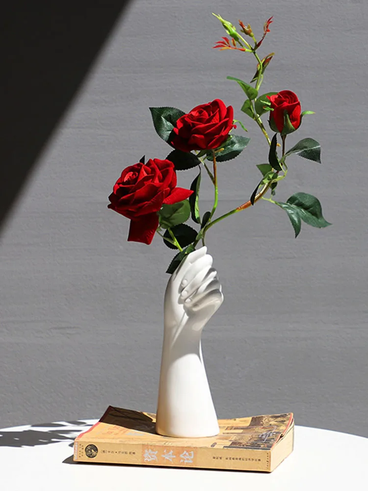 INS Ceramic Flower Vase Hand Shape Sculpture Nordic Vase Flowers Planter Living Room Ornaments Pot Modern Desktop Home Decor
INS Ceramic Flower Vase Hand Shape Sculpture Nordic Vase Flowers Planter Living Room Ornaments Pot Modern Desktop Home Decor
