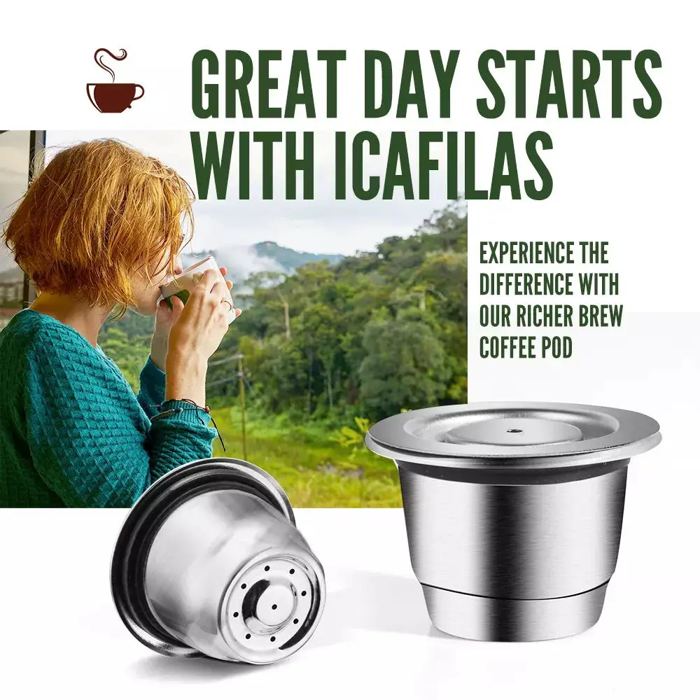 ICafilas Stainless Steel Refillable Reusable For Nespresso Coffee Capsule Cafeteira Filter for Essenza Mini & Citi
ICafilas Stainless Steel Refillable Reusable For Nespresso Coffee Capsule Cafeteira Filter for Essenza Mini & Citi