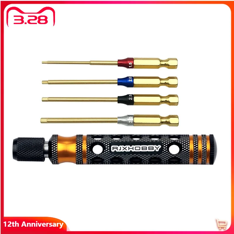 RJX 4 в 1 6,35 мм Шестигранная Отвертка 1,5 2,0 2,5 3,0 мм для радиоуправляемого автомобиля вертолета FPV дрона ремонтный инструмент
RJX 4 в 1 6,35 мм Шестигранная Отвертка 1,5 2,0 2,5 3,0 мм для радиоуправляемого автомобиля вертолета FPV дрона ремонтный инструмент