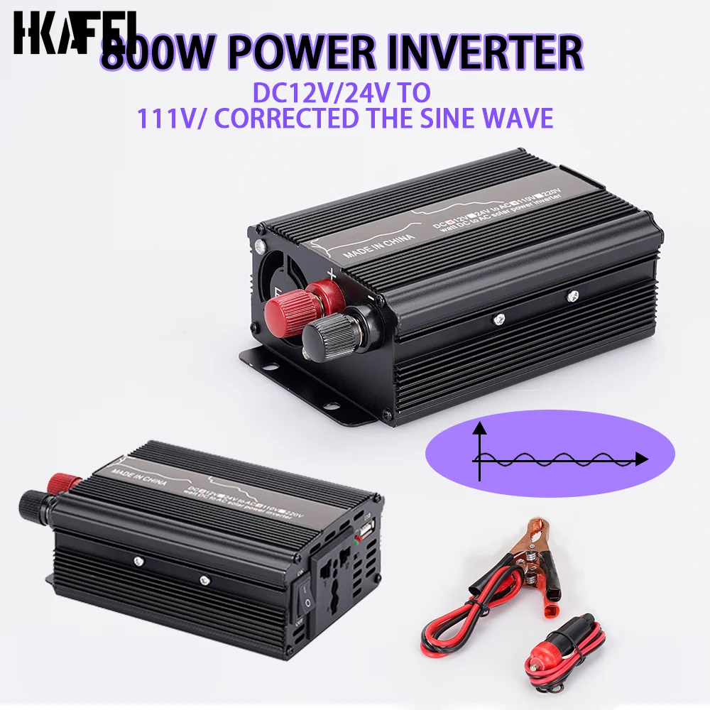 800W Car Inverter Solar Power Inverter Charger DC 12/24V to AC 110V Voltage Transformer Modified Sine Wave USB Car Converter
800W Car Inverter Solar Power Inverter Charger DC 12/24V to AC 110V Voltage Transformer Modified Sine Wave USB Car Converter
