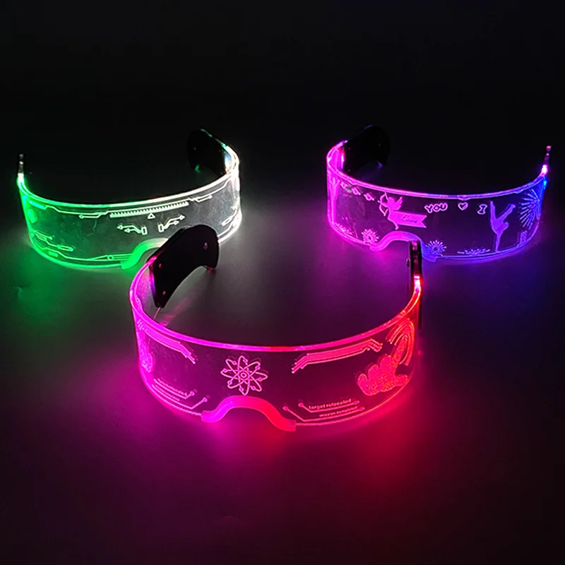 

Cool Luminous Colorul LED Light Up Glasses Glowing Neon Light Flashing Party Glasses For Nightclub DJ Dance Party Decor