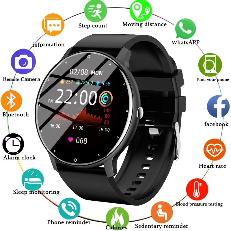 

Новинка 2022, умные часы для мужчин и женщин с Полноразмерным сенсорным экраном, спортивные фитнес-часы IP67, водонепроницаемые умные часы с Bluetooth для Android и IOS, мужские часы