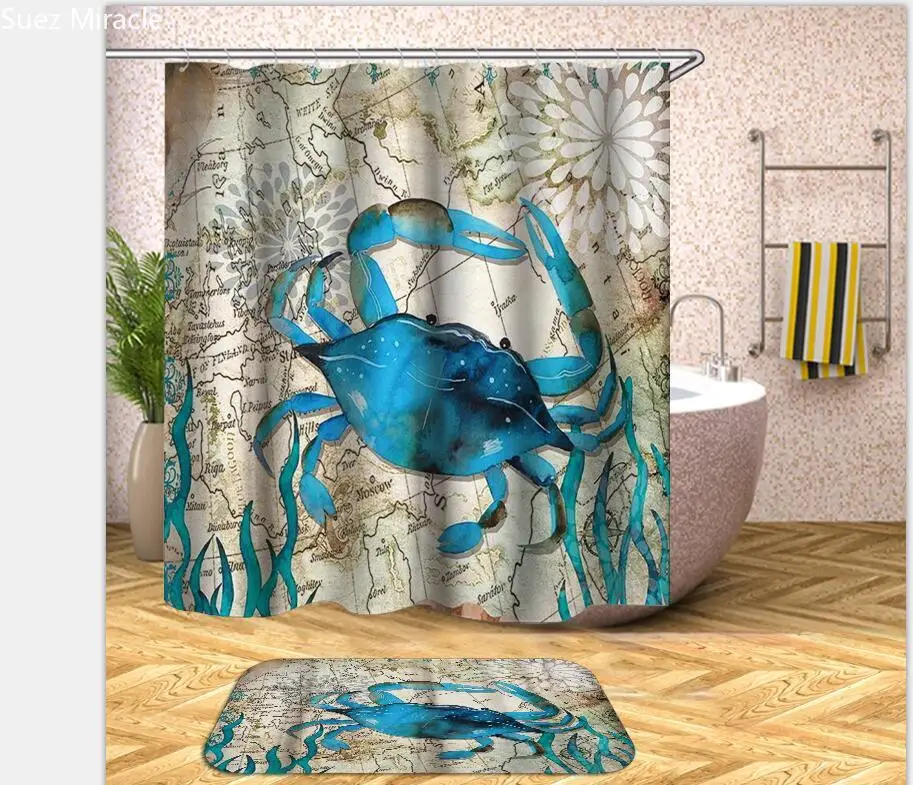 Aris Grand Crab Marine animal world map waterproof Bathroom colorful Shower curtain
Aris Grand Crab Marine animal world map waterproof Bathroom colorful Shower curtain