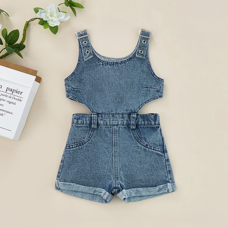 0-4Y Kids Denim Playsuits Baby Girls Summer Clothing Solid Color Sleeveless Hollow Out Short Romper Jumpsuits Girls Overalls
0-4Y Kids Denim Playsuits Baby Girls Summer Clothing Solid Color Sleeveless Hollow Out Short Romper Jumpsuits Girls Overalls