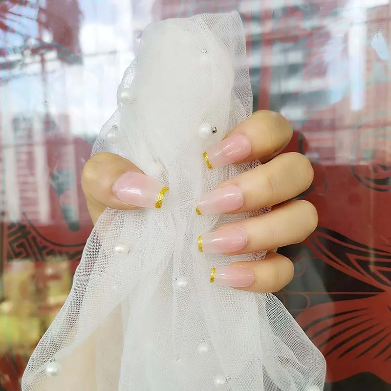 30pcs Pale Pink Gold False Nails Patch Type Short Paragraph Fashion Manicure Natural Artificial Ballerina Fake Nails L08
30pcs Pale Pink Gold False Nails Patch Type Short Paragraph Fashion Manicure Natural Artificial Ballerina Fake Nails L08