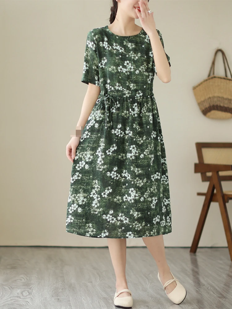New Fashion Women's Dress Printed Round Neck Conventional Sleeve Casual Lace-up Vestido Casual Party Dress for Women 2023
New Fashion Women's Dress Printed Round Neck Conventional Sleeve Casual Lace-up Vestido Casual Party Dress for Women 2023