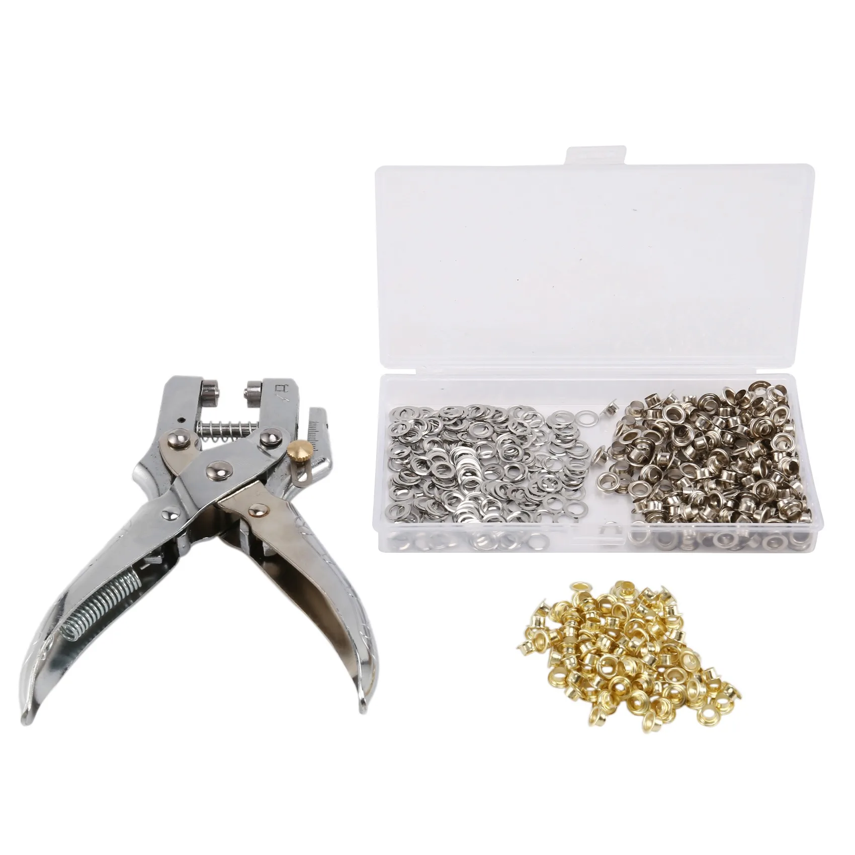 Grommet Eyelet 3/16 Inch Eyelet with 200 Eyelets Easy Press Hollow Grommet Eyelet Setting Tools for Card Paper Leather
Grommet Eyelet 3/16 Inch Eyelet with 200 Eyelets Easy Press Hollow Grommet Eyelet Setting Tools for Card Paper Leather