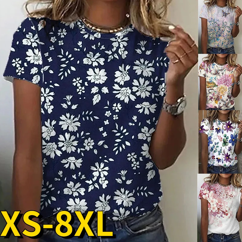 2022 New Women's T-Shirt Short Sleeve T-Shirt 3D Butterfly Print Loose Top Summer Ladies Round Neck Casual Fashion Pullover
2022 New Women's T-Shirt Short Sleeve T-Shirt 3D Butterfly Print Loose Top Summer Ladies Round Neck Casual Fashion Pullover