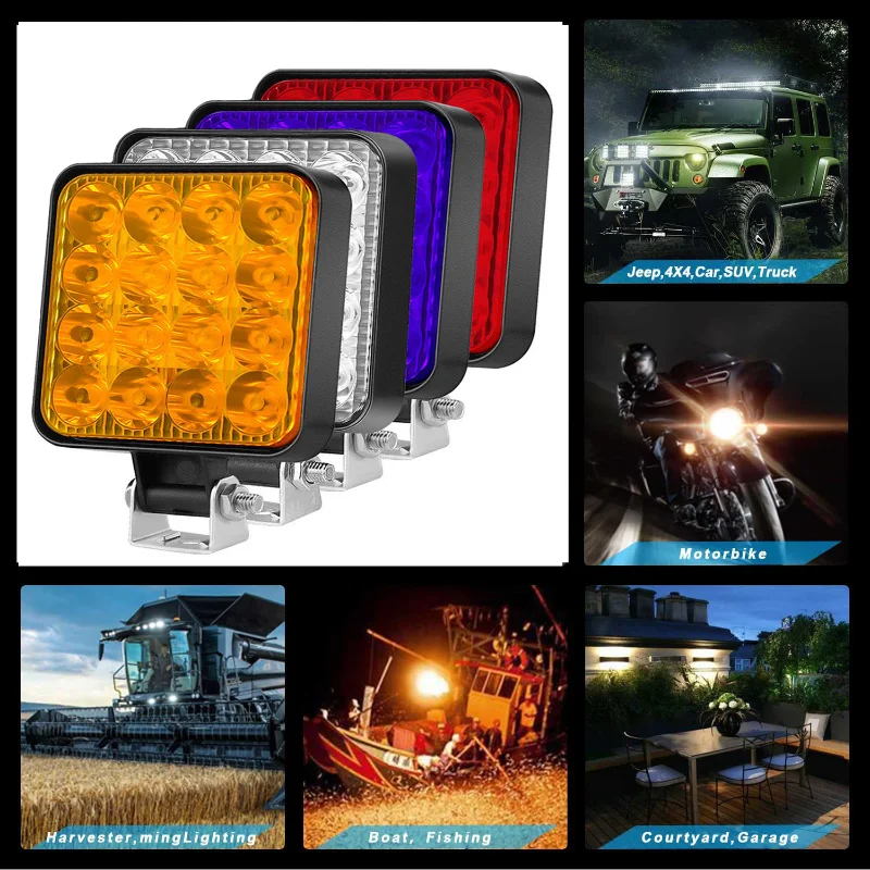 12V Car Work Light 16LED Spotlight Flood Work Light for Auto Offroad Vehicle Boat Truck Headlight Fog Lamp Car Accessories 
12V Car Work Light 16LED Spotlight Flood Work Light for Auto Offroad Vehicle Boat Truck Headlight Fog Lamp Car Accessories