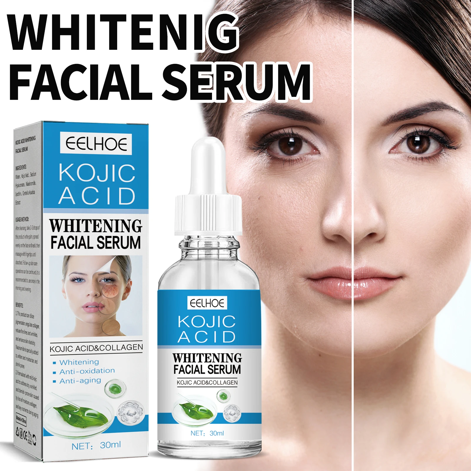 Отбеливание Коллагена 30 мл Сыворотка для веснушек лица удаление пигментации Антивозрастная Гиалуроновая кислота увлажнение осветление ух...
Отбеливание Коллагена 30 мл Сыворотка для веснушек лица удаление пигментации Антивозрастная Гиалуроновая кислота увлажнение осветление ух...