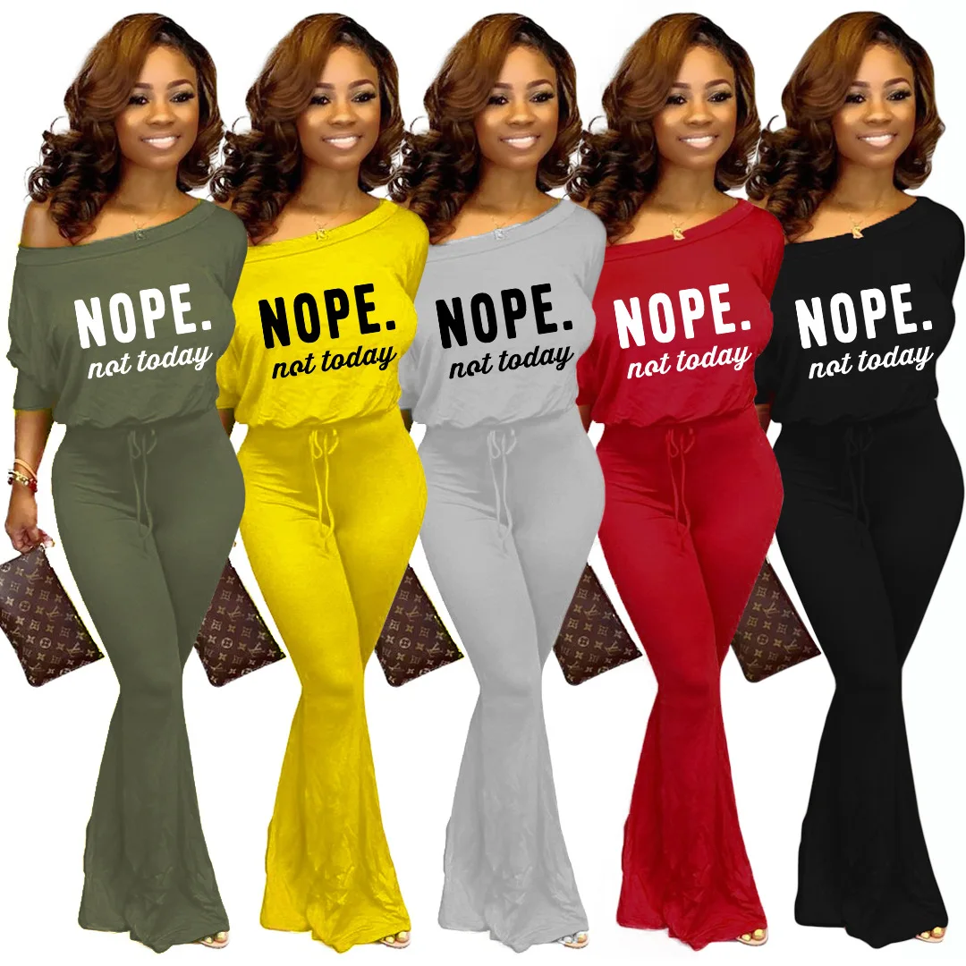 27A8850 Spring and Winter Women Casual Fashion Sexy Diagonal Neck Solid Alphabet Print Doll Sleeve Jumpsuit Hot
27A8850 Spring and Winter Women Casual Fashion Sexy Diagonal Neck Solid Alphabet Print Doll Sleeve Jumpsuit Hot