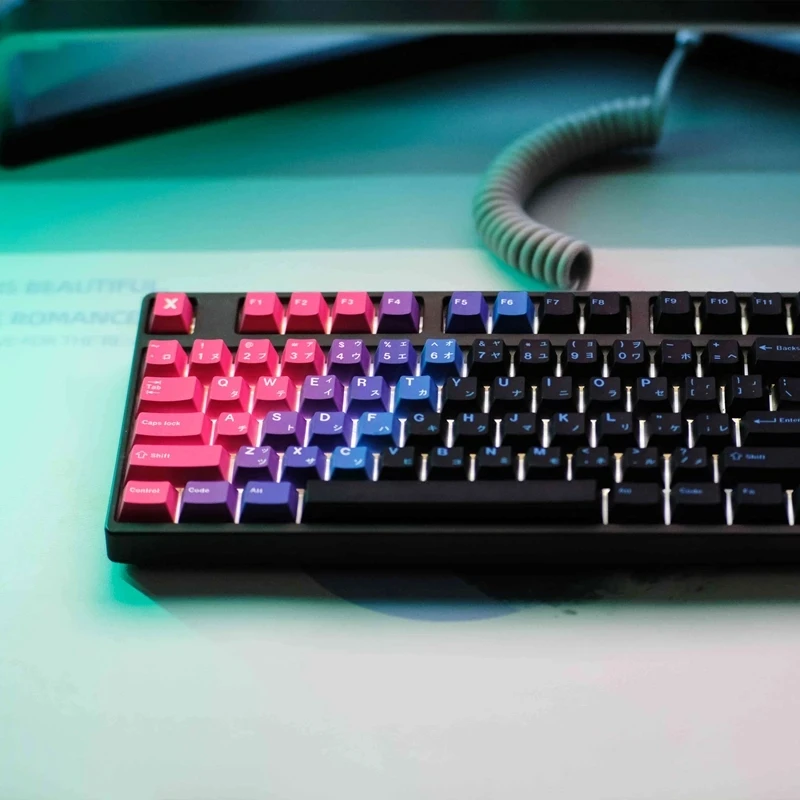 

129 клавиш/комплект, колпачки для клавиш GMK Chroma, s PBT, колпачки для клавиш с сублимационной печатью, колпачки для клавиш с вишневым профилем для механической клавиатуры 61 64 68 84 96 980 104