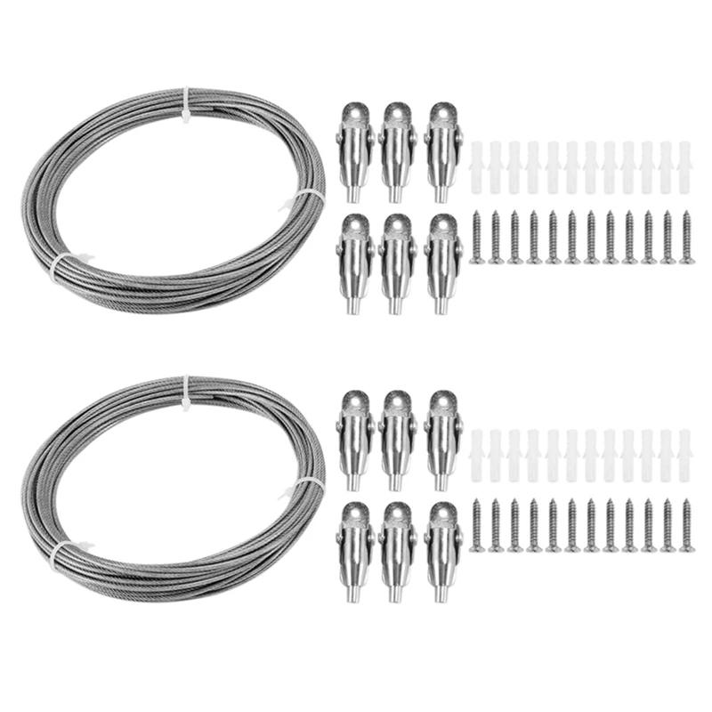2 Set 10M Stainless Steel Wire Rope Coated Steel Cable Adjustable Curtain Rope Lamp Suspension Picture Wire For Hanging
2 Set 10M Stainless Steel Wire Rope Coated Steel Cable Adjustable Curtain Rope Lamp Suspension Picture Wire For Hanging