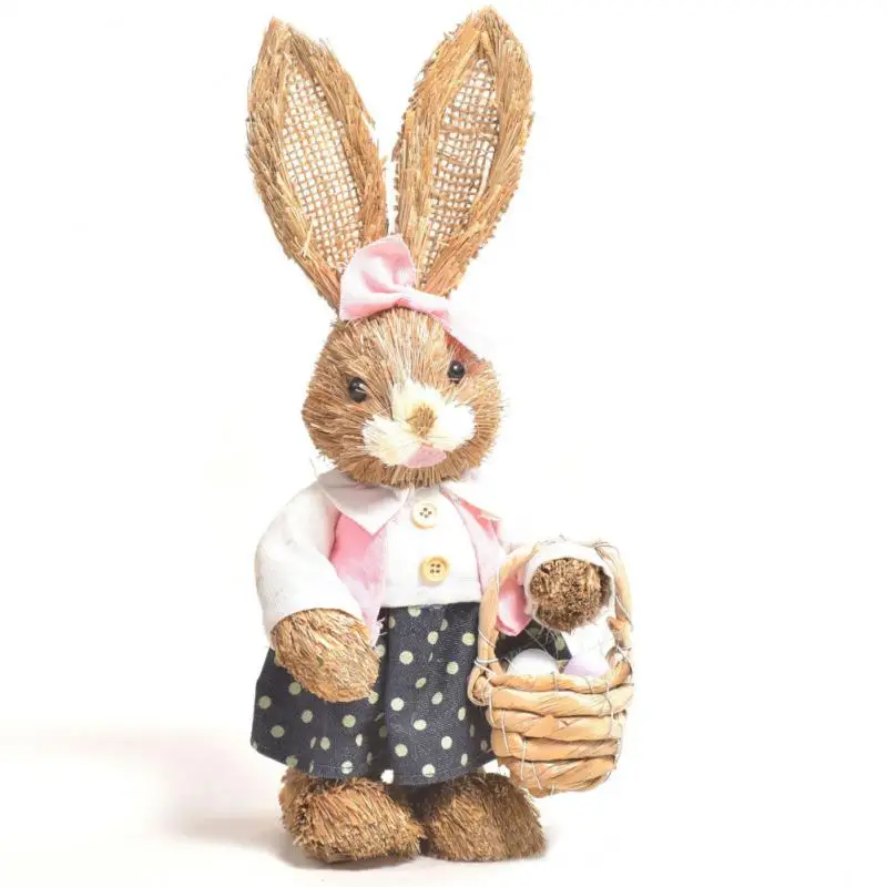 

Счастливый Пасхальный кролик, реквизит, украшения для дома, гостиной, имитация кролика, Пасхальная трава, меховой кролик, детские подарки