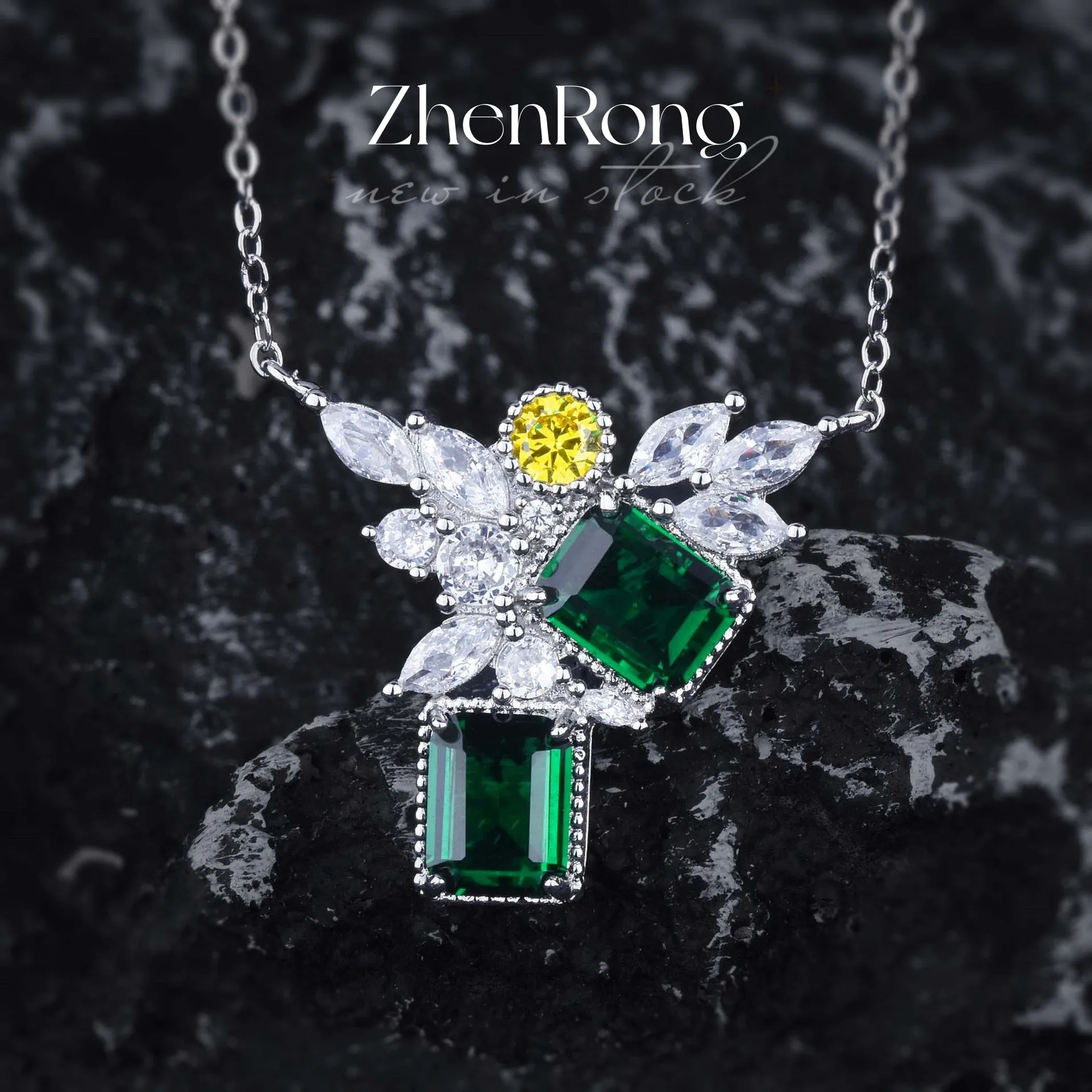 Luxury Simulation Emerald Green Crystal Pendant Necklaces Choker For Women Fashion Delicate Silver Color Necklace Jewelry
Luxury Simulation Emerald Green Crystal Pendant Necklaces Choker For Women Fashion Delicate Silver Color Necklace Jewelry
