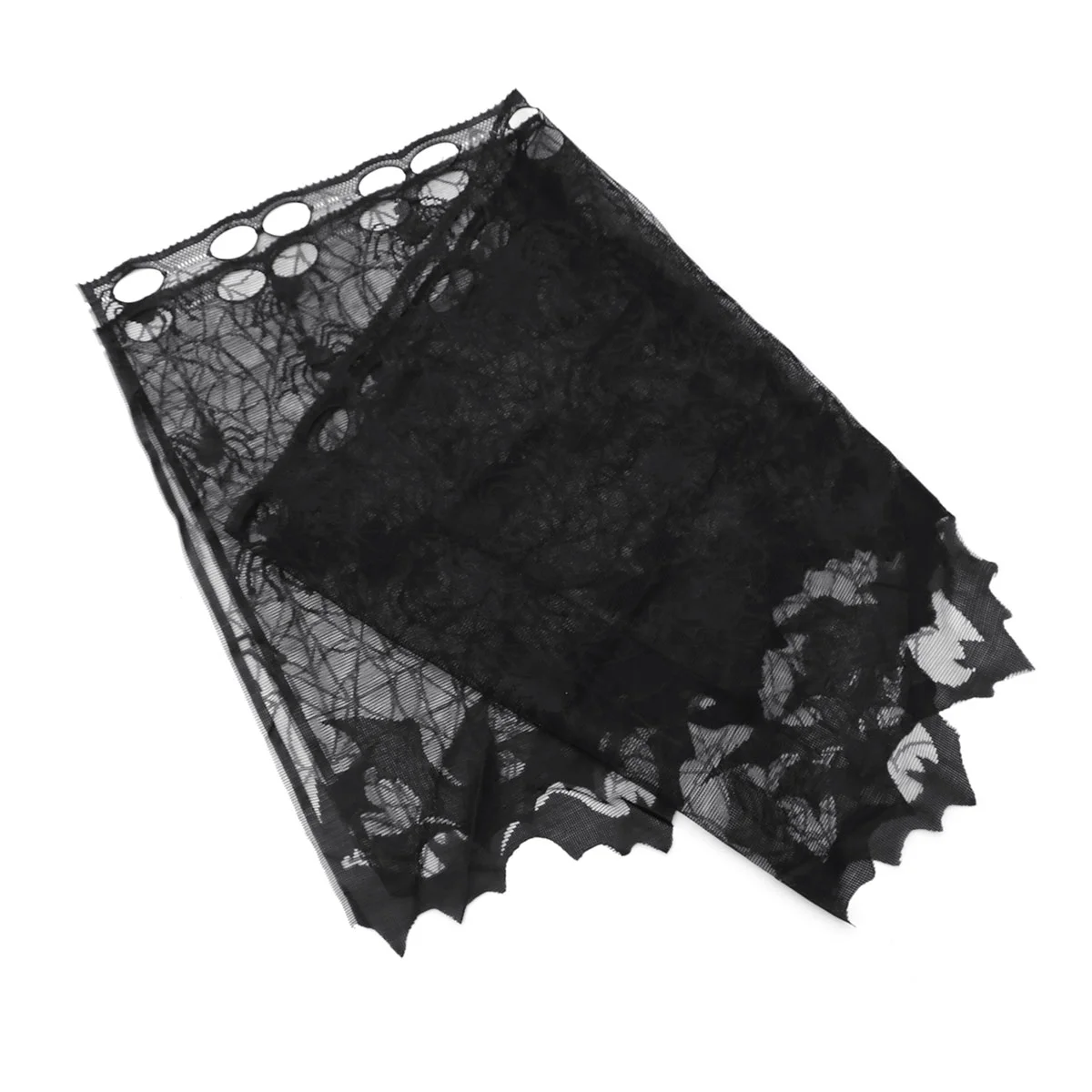 

Curtain Window Lace Curtains Spider Black Fireplace Door Decor Cloth Spiderweb Kitchen Bats Scarf Panel Web Spooky Decoration