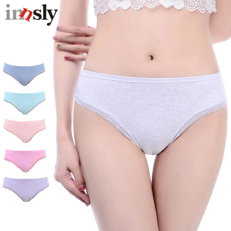 

Innsly Big Size Panties Women Combed Cotton Briefs Comfort Skin-friendly Female Underpants Low-Rise Ladies Underwear