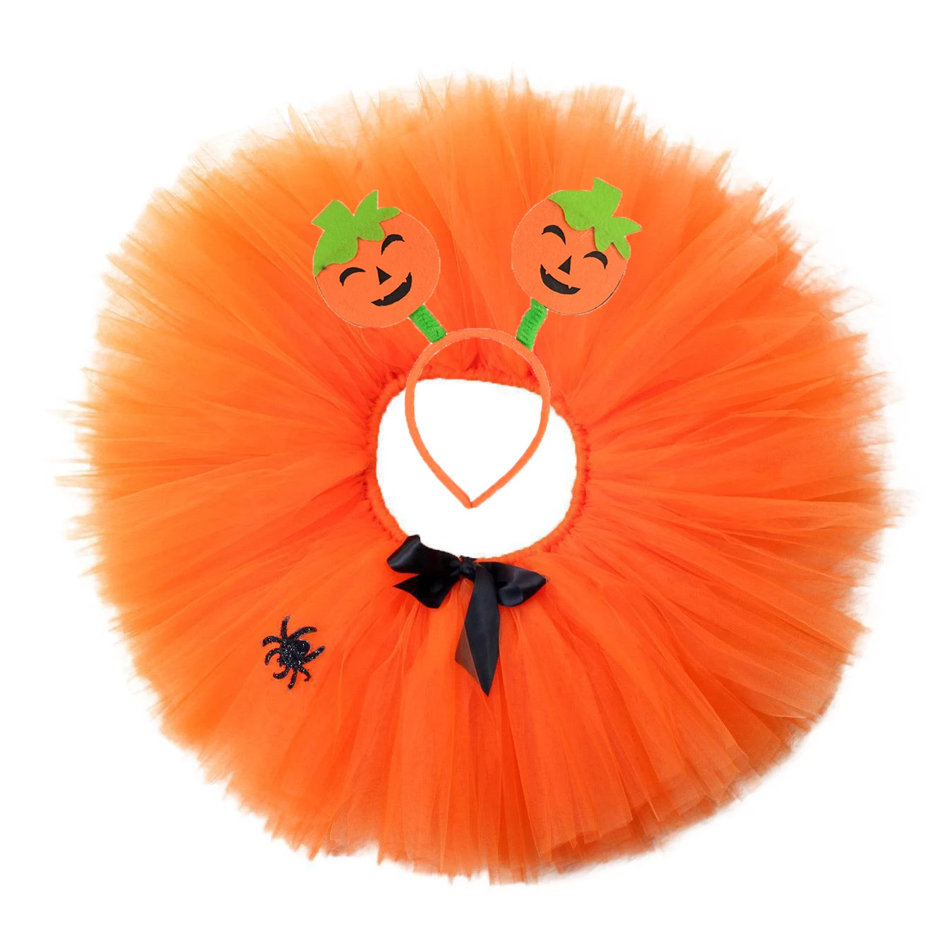 

Orange Pumpkin Fluffy Tutu Skirt for Girls Baby Halloween Costume Unique Bat Demon Clothing Handmade Fancy TUTUS Newborn-12Y